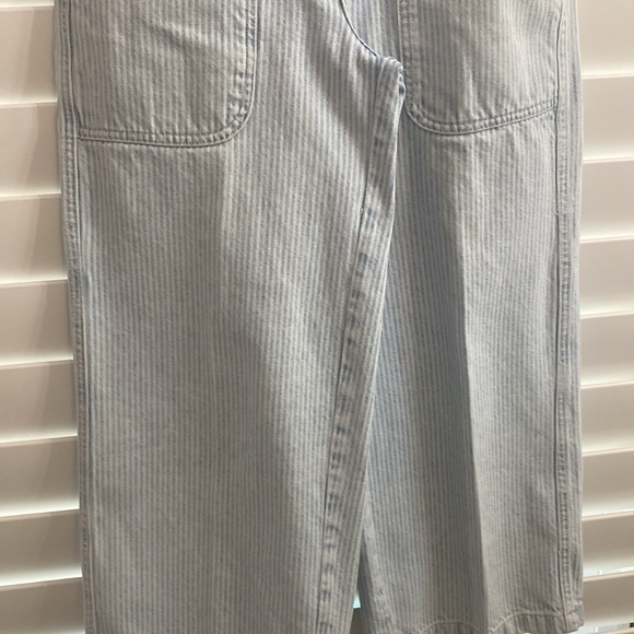 Free People we the free piper midrise cropped wide leg pants.Sz 26 jeans striped - Picture 11 of 14